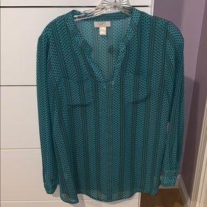 NWOT Sheer Patterned Blouse